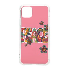 Flower Power Hippie Boho Love Peace Text Pink Pop Art Spirit Iphone 11 Pro Max 6 5 Inch Tpu Uv Print Case by Grandong