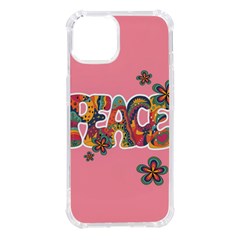 Flower Power Hippie Boho Love Peace Text Pink Pop Art Spirit Iphone 14 Tpu Uv Print Case by Grandong