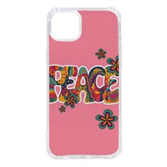 Flower Power Hippie Boho Love Peace Text Pink Pop Art Spirit Iphone 14 Plus Tpu Uv Print Case by Grandong