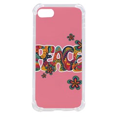 Flower Power Hippie Boho Love Peace Text Pink Pop Art Spirit Iphone Se by Grandong