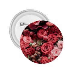 Pink Roses Flowers Love Nature 2 25  Buttons by Grandong