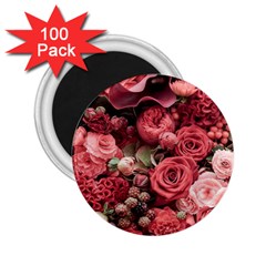 Pink Roses Flowers Love Nature 2 25  Magnets (100 Pack)  by Grandong