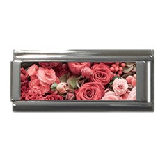 Pink Roses Flowers Love Nature Superlink Italian Charm (9mm) by Grandong