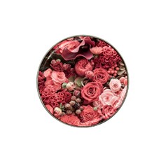 Pink Roses Flowers Love Nature Hat Clip Ball Marker by Grandong