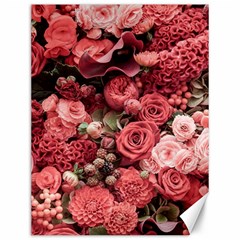 Pink Roses Flowers Love Nature Canvas 12  X 16  by Grandong