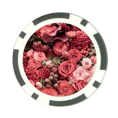 Pink Roses Flowers Love Nature Poker Chip Card Guard (10 Pack) by Grandong