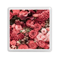 Pink Roses Flowers Love Nature Memory Card Reader (square) by Grandong