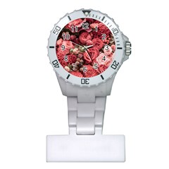 Pink Roses Flowers Love Nature Plastic Nurses Watch by Grandong