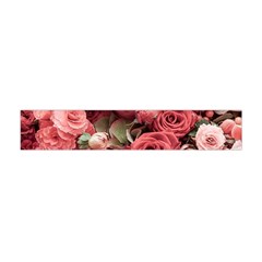 Pink Roses Flowers Love Nature Premium Plush Fleece Scarf (mini) by Grandong