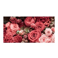 Pink Roses Flowers Love Nature Satin Wrap 35  X 70  by Grandong