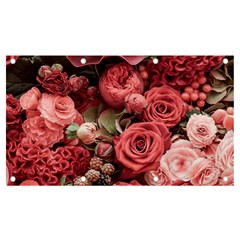 Pink Roses Flowers Love Nature Banner And Sign 7  X 4  by Grandong