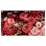 Pink Roses Flowers Love Nature Banner and Sign 7  x 4  Front