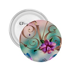 Love Amour Butterfly Colors Flowers Text 2 25  Buttons by Grandong