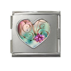 Love Amour Butterfly Colors Flowers Text Mega Link Heart Italian Charm (18mm) by Grandong