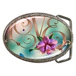 Love Amour Butterfly Colors Flowers Text Belt Buckles Front