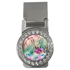 Love Amour Butterfly Colors Flowers Text Money Clips (cz)  by Grandong