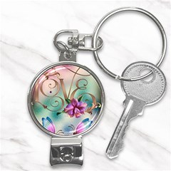 Love Amour Butterfly Colors Flowers Text Nail Clippers Key Chain by Grandong