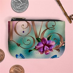 Love Amour Butterfly Colors Flowers Text Mini Coin Purse by Grandong