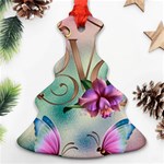 Love Amour Butterfly Colors Flowers Text Ornament (Christmas Tree)  Front