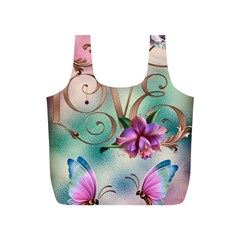 Love Amour Butterfly Colors Flowers Text Full Print Recycle Bag (s) by Grandong