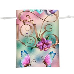 Love Amour Butterfly Colors Flowers Text Lightweight Drawstring Pouch (xl) by Grandong