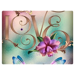 Love Amour Butterfly Colors Flowers Text Premium Plush Fleece Blanket (extra Small) by Grandong