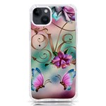 Love Amour Butterfly Colors Flowers Text iPhone 14 Plus TPU UV Print Case Front