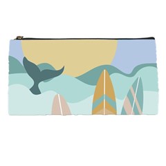 Beach Sea Surfboards Water Sand Drawing  Boho Bohemian Nature Pencil Case by Grandong