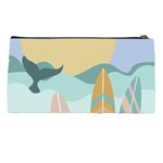 Beach Sea Surfboards Water Sand Drawing  Boho Bohemian Nature Pencil Case Back