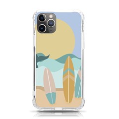 Beach Sea Surfboards Water Sand Drawing  Boho Bohemian Nature Iphone 11 Pro 5 8 Inch Tpu Uv Print Case by Grandong