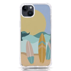 Beach Sea Surfboards Water Sand Drawing  Boho Bohemian Nature Iphone 14 Plus Tpu Uv Print Case by Grandong