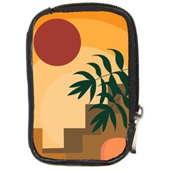 Arch Stairs Sun Branches Leaves Boho Bohemian Botanical Minimalist Nature Compact Camera Leather Case by Grandong