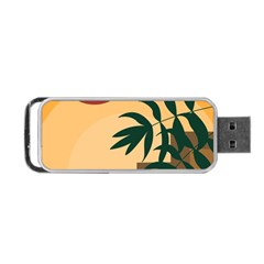 Arch Stairs Sun Branches Leaves Boho Bohemian Botanical Minimalist Nature Portable Usb Flash (one Side) by Grandong