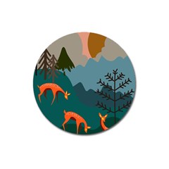 Roe Deer Animal Boho Bohemian Nature Magnet 3  (round) by Grandong