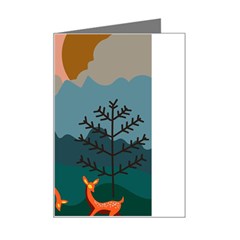 Roe Deer Animal Boho Bohemian Nature Mini Greeting Card by Grandong