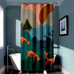 Roe Deer Animal Boho Bohemian Nature Shower Curtain 36  X 72  (stall)  by Grandong