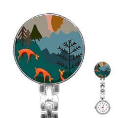 Roe Deer Animal Boho Bohemian Nature Stainless Steel Nurses Watch by Grandong