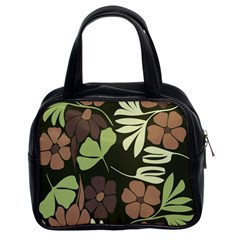 Flowers Leaves Plant Botanical Boho Bohemian Minimalist Nature Classic Handbag (Two Sides)