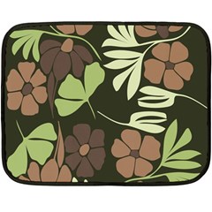 Flowers Leaves Plant Botanical Boho Bohemian Minimalist Nature Two Sides Fleece Blanket (Mini)