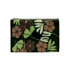 Flowers Leaves Plant Botanical Boho Bohemian Minimalist Nature Cosmetic Bag (Medium)