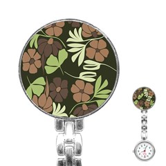 Flowers Leaves Plant Botanical Boho Bohemian Minimalist Nature Stainless Steel Nurses Watch