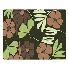 Flowers Leaves Plant Botanical Boho Bohemian Minimalist Nature Two Sides Premium Plush Fleece Blanket (Large)