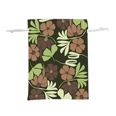 Flowers Leaves Plant Botanical Boho Bohemian Minimalist Nature Lightweight Drawstring Pouch (L)