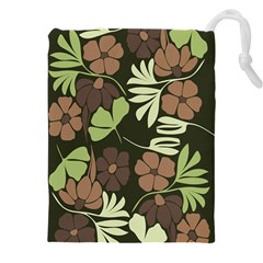 Flowers Leaves Plant Botanical Boho Bohemian Minimalist Nature Drawstring Pouch (5XL)