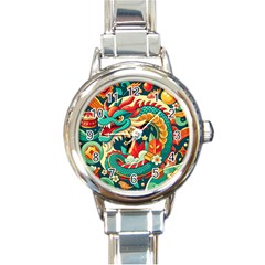 Chinese New Year – Year Of The Dragon Round Italian Charm Watch by Valentinaart