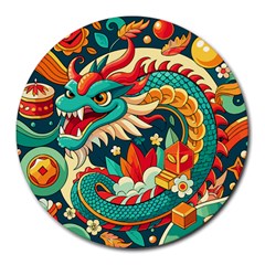 Chinese New Year – Year Of The Dragon Round Mousepad by Valentinaart