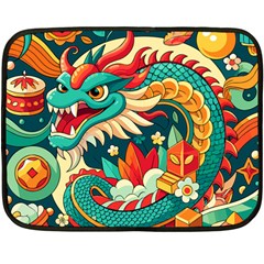 Chinese New Year – Year Of The Dragon Two Sides Fleece Blanket (mini) by Valentinaart