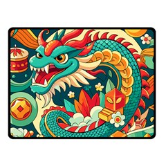 Chinese New Year – Year Of The Dragon Fleece Blanket (small) by Valentinaart