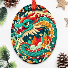 Chinese New Year – Year of the Dragon Ornament (Oval Filigree)