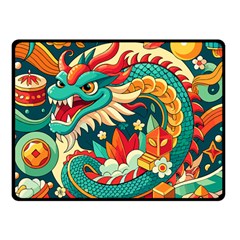 Chinese New Year – Year Of The Dragon Two Sides Fleece Blanket (small) by Valentinaart